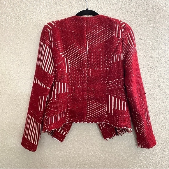 IRO Mepsie Tweed Multi Pattern Jacket in Red & White sz EU 38/US S - Picture 13 of 16